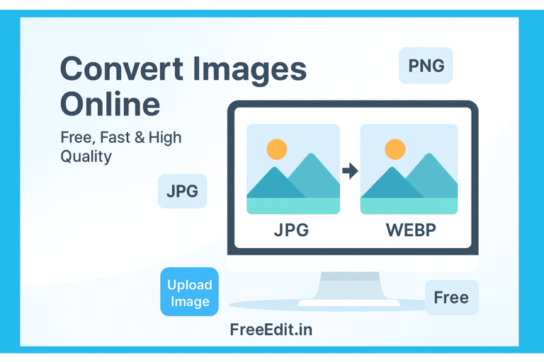 Convert Images Online – Free JPG, PNG, WebP Converter Banner | FreeEdit.in
